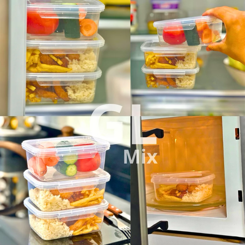 Kit 10 Marmita Potes 800ml com Travas Laterais BPA FREE - Alimentos organizadores de congelador